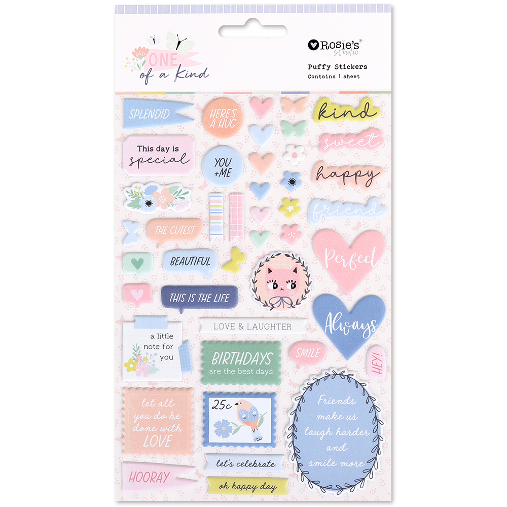 One Of A Kind Puffy Stickers - Rosie's Studio